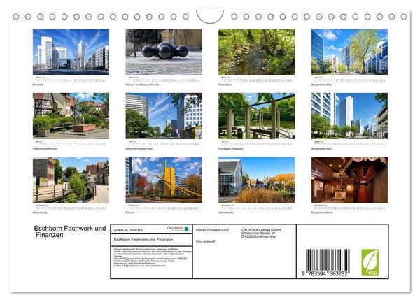 Produktbild: Eschborn Fachwerk und Finanzen (Wandkalender 2027 DIN A4 quer), CALVENDO Monatskalender