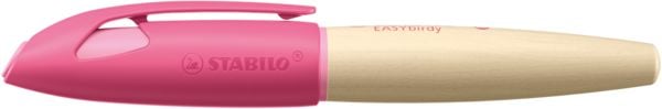Produktbild: STABILO Schulf&uuml;ller ergonomisch f&uuml;r Rechtsh&auml;nder mit Anf&auml;nger-Feder A -   EASYbirdy Timber in pink- inkl. Patrone