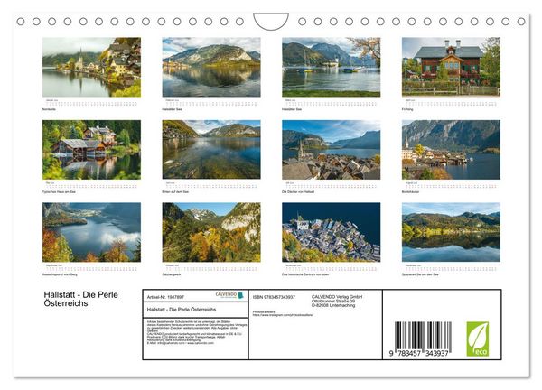 Produktbild: Hallstatt - Die Perle &Ouml;sterreichs (Wandkalender 2026 DIN A4 quer), CALVENDO Monatskalender