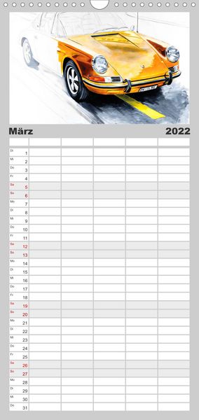 Produktbild: Familienplaner 50 Jahre Porsche 911 (Wandkalender 2022 , 21 cm x 45 cm, hoch)
