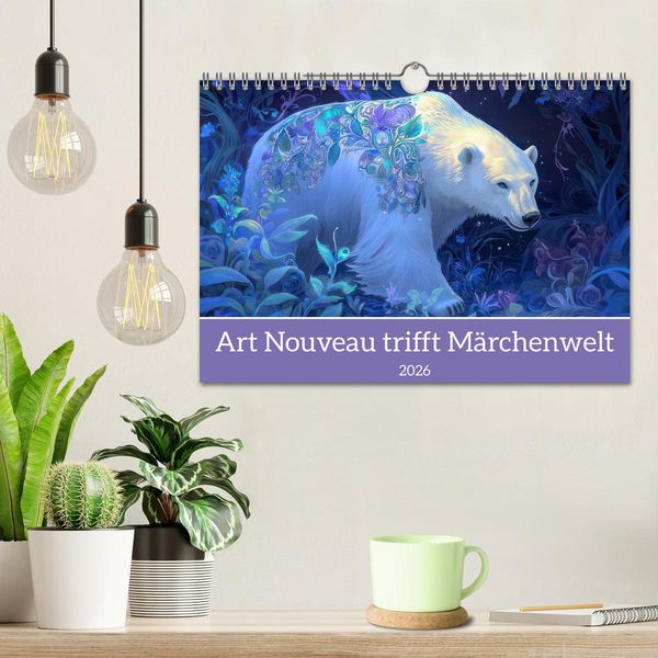 Produktbild: Art Nouveau trifft M&auml;rchenwelt (Wandkalender 2026 DIN A4 quer), CALVENDO Monatskalender