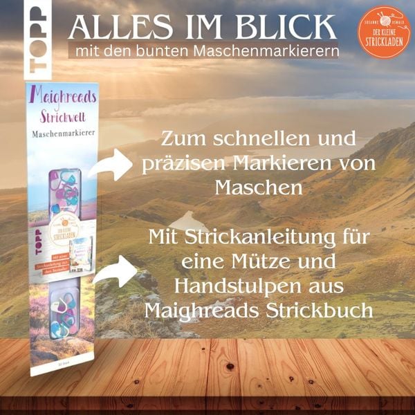 Produktbild: Der kleine Strickladen - Maighreads Maschenmarkierer. Mit Strickanleitung f&uuml;r eine M&uuml;tze und Handstulpen