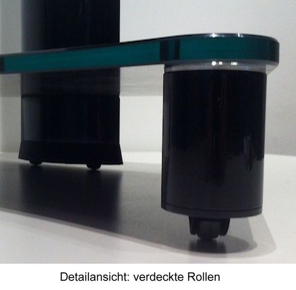 Produktbild: TV Standfu&szlig; Glas Fernseh Rollen St&auml;nder Fu&szlig; Tosal