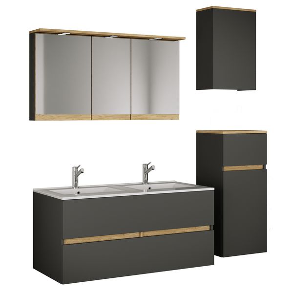 Produktbild: 5 tlg. Badm&ouml;bel-Set mit Waschbecken Cosila-I 111cm