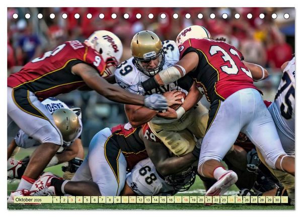 Produktbild: American Football - athletisch und riskant (Tischkalender 2026 DIN A5 quer), CALVENDO Monatskalender