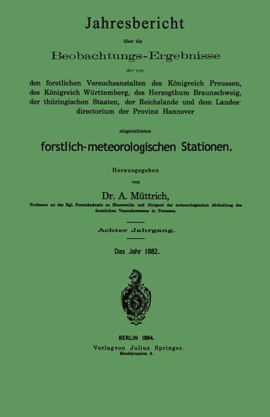 Jahresbericht über die Beobachtungs-Ergebnisse, Taschenbuch von A. Müttrich, Springer Berlin, 9783642937569
