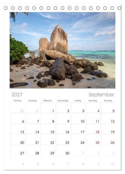 Produktbild: Tischplaner 2027 - Seychellen - Trauminseln im Indischen Ozean (A5 Tischkalender zum Aufstellen) CALVENDO