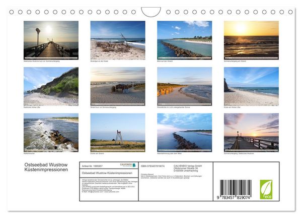 Produktbild: Ostseebad Wustrow K&uuml;stenimpressionen (Wandkalender 2026 DIN A4 quer), CALVENDO Monatskalender