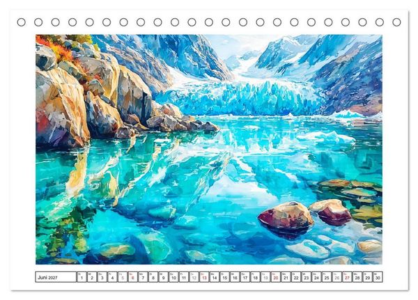 Produktbild: Norwegen. K&uuml;nstlerische Aquarelle aus dem hohen Norden (Tischkalender 2027 DIN A5 quer), CALVENDO Monatskalender