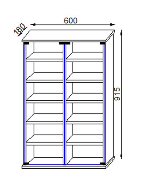 Produktbild: Holz CD DVD Stand Regal Schrank Roma Glast&uuml;r