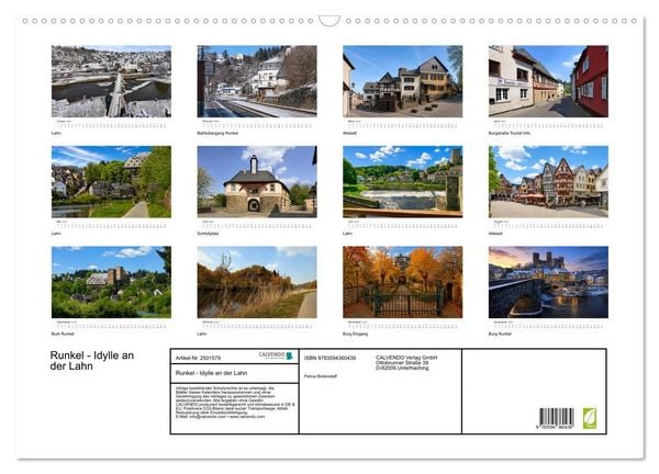 Produktbild: Runkel - Idylle an der Lahn (Wandkalender 2027 DIN A2 quer), CALVENDO Monatskalender