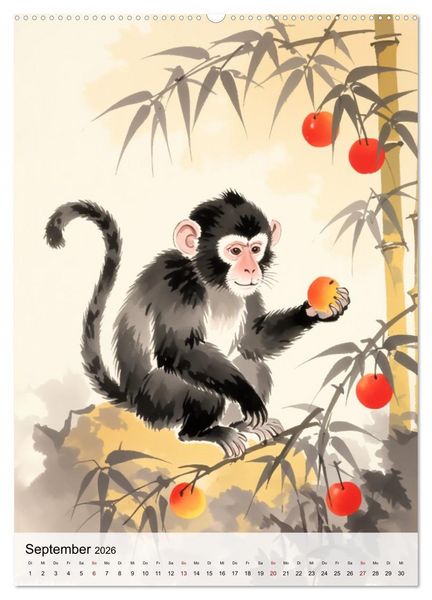 Produktbild: Die 12 chinesischen Tierkreiszeichen (Wandkalender 2026 DIN A2 hoch), CALVENDO Monatskalender