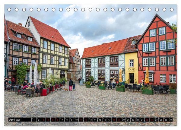 Produktbild: Fachwerkstadt Quedlinburg (Tischkalender 2026 DIN A5 quer), CALVENDO Monatskalender