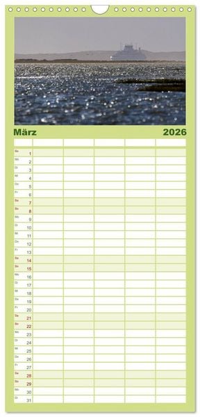 Produktbild: Familienplaner 2026 - Die Insel R&ouml;m&ouml; mit 5 Spalten (Wandkalender, 21 x 45 cm) CALVENDO