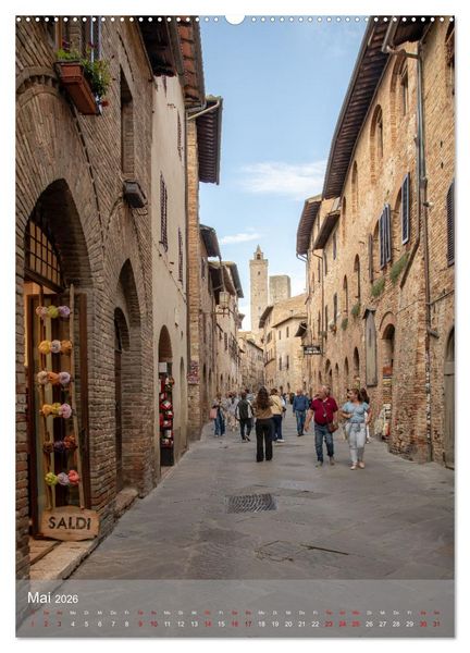Produktbild: San Gimignano - Stadt der T&uuml;rme (hochwertiger Premium Wandkalender 2026 DIN A2 hoch), Kunstdruck in Hochglanz