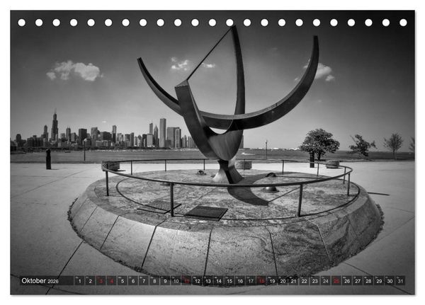 Produktbild: CHICAGO Monochrom (Tischkalender 2026 DIN A5 quer), CALVENDO Monatskalender