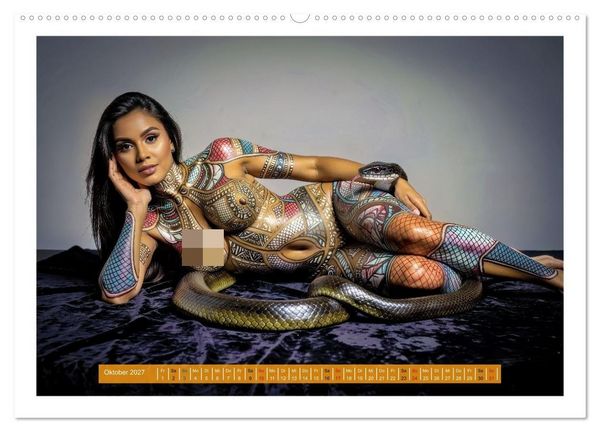 Produktbild: Body Painting mit Schlange (Wandkalender 2027 DIN A2 quer), CALVENDO Monatskalender