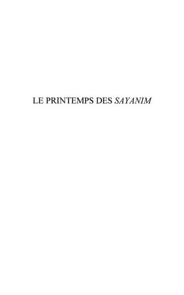Produktbild: Le printemps des Sayanim