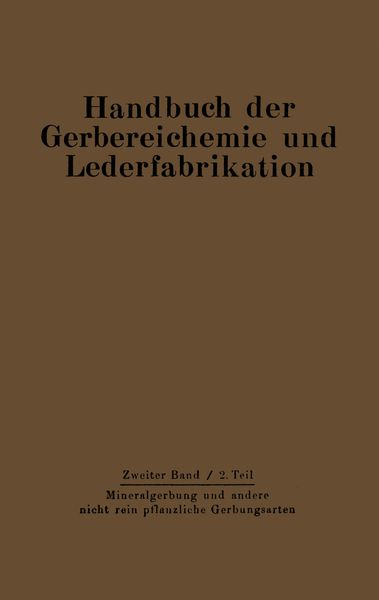 Produktbild: Mineralgerbung und andere nicht rein pflanzliche Gerbungsarten