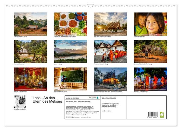 Produktbild: Laos - An den Ufern des Mekong (Wandkalender 2026 DIN A2 quer), CALVENDO Monatskalender