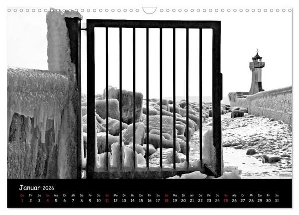 Produktbild: R&uuml;gen in schwarz-wei&szlig; (Wandkalender 2026 DIN A3 quer), CALVENDO Monatskalender