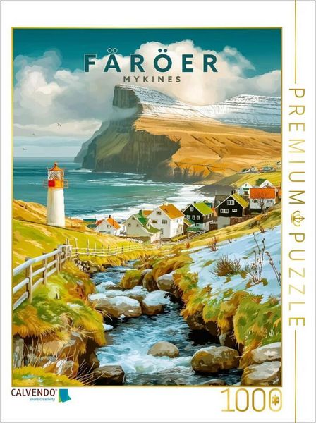 CALVENDO Puzzle Leuchtturm von Mykines | 1000 Teile Lege-Größe 64x48cm Foto-Puzzle für glückliche Stunden