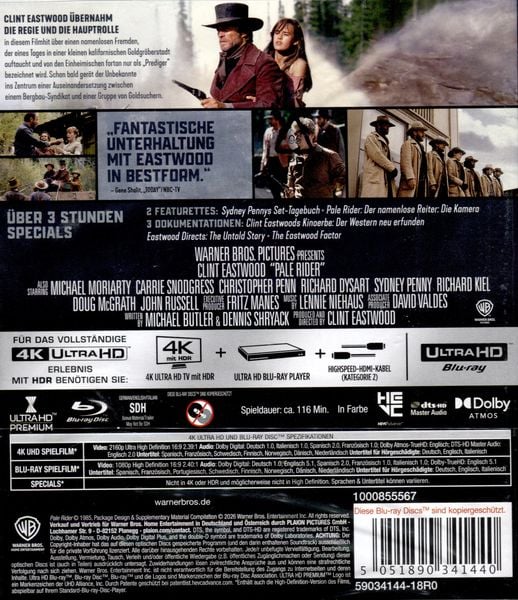 Produktbild: Pale Rider - Der namenlose Reiter (4K Ultra HD) (+ Blu-ray)