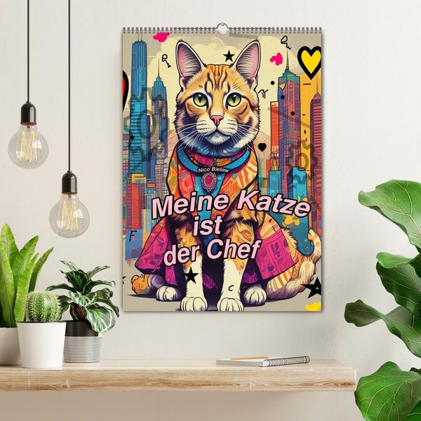Produktbild: Meine Katze ist der Chef (Wandkalender 2026 DIN A2 hoch), CALVENDO Monatskalender