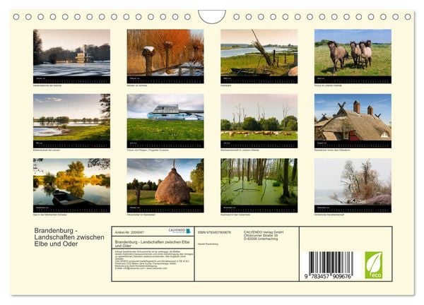 Produktbild: Brandenburg - Landschaften zwischen Elbe und Oder (Wandkalender 2026 DIN A4 quer), CALVENDO Monatskalender