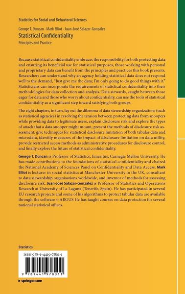 Produktbild: Statistical Confidentiality