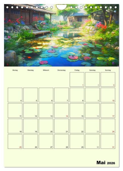 Produktbild: Im japanischen Garten. Zauberhafte Illustrationen (Wandkalender 2026 DIN A4 hoch), CALVENDO Monatskalender