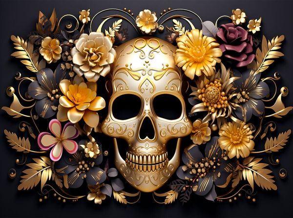 Produktbild: CALVENDO Puzzle Gold Skull | 2000 Teile Lege-Gr&ouml;&szlig;e 90x67cm Foto-Puzzle f&uuml;r gl&uuml;ckliche Stunden