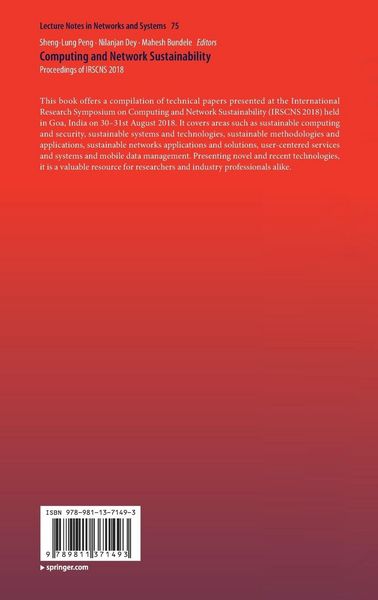 Produktbild: Computing and Network Sustainability