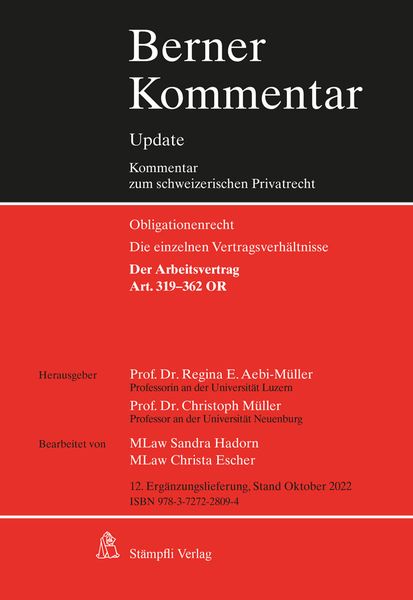 Produktbild: Arbeitsrecht, Art. 319-362 OR, 12. Erg&auml;nzungslieferung