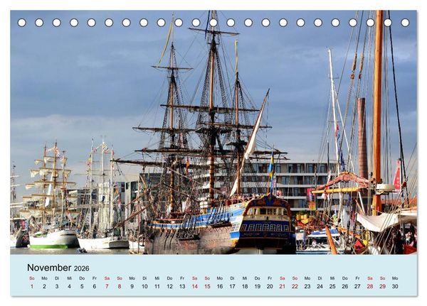 Produktbild: Parade der Windjammer - 2026 (Tischkalender 2026 DIN A5 quer), CALVENDO Monatskalender