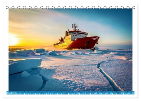 Produktbild: Eisbrecher in der Arktis (Tischkalender 2027 DIN A5 quer), CALVENDO Monatskalender