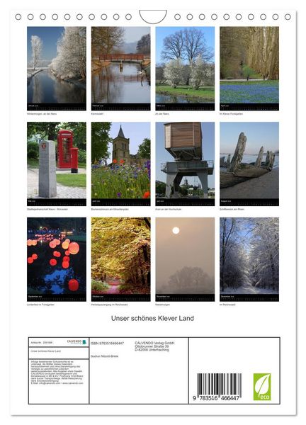 Produktbild: Unser sch&ouml;nes Klever Land (Wandkalender 2026 DIN A4 hoch), CALVENDO Monatskalender