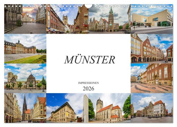 Produktbild: M&uuml;nster Impressionen (Wandkalender 2026 DIN A3 quer), CALVENDO Monatskalender