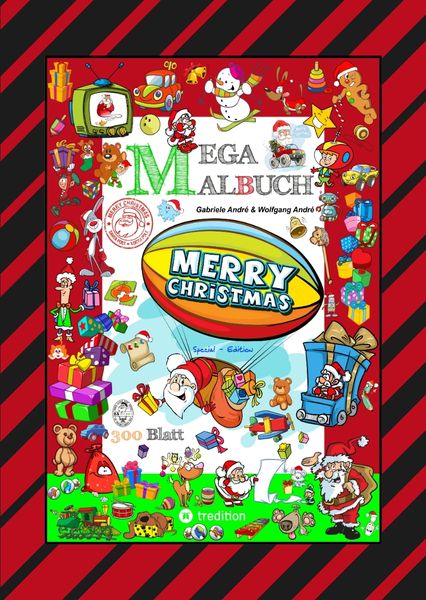 Produktbild: Mega Malbuch - 300 Seiten Wunderbare Weihnachtsmotive - Witzige Themen - Santa Claus - Schneem&auml;nner - Tiere