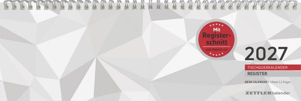 Produktbild: Tischquerkalender 1W/2S Register 2027