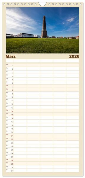 Produktbild: Familienplaner 2026 - Borkum - Inselblicke mit 5 Spalten (Wandkalender, 21 x 45 cm) CALVENDO