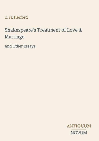 Produktbild: Shakespeare's Treatment of Love & Marriage