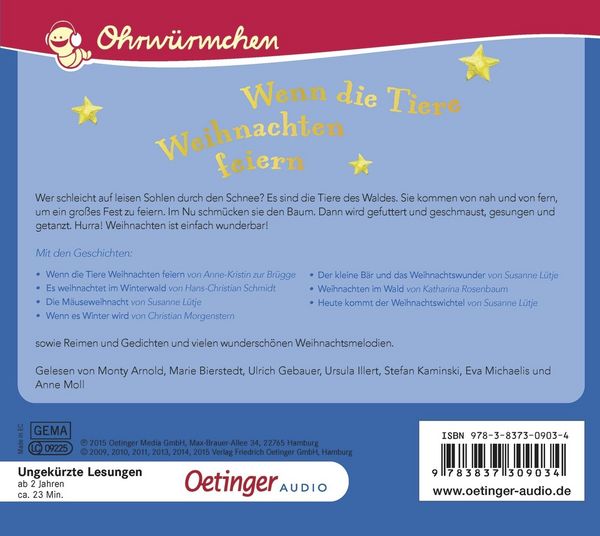 Produktbild: Wenn die Tiere Weihnachten feiern und andere Geschichten