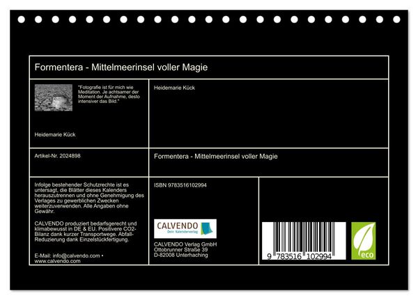 Produktbild: Formentera - Mittelmeerinsel voller Magie (Tischkalender 2026 DIN A5 quer), CALVENDO Monatskalender