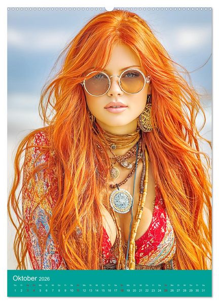Produktbild: Boho-Girls. Romantische Freigeister im Sommer (hochwertiger Premium Wandkalender 2026 DIN A2 hoch), Kunstdruck in Hochglanz