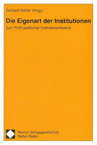 Produktbild: Die Eigenart der Institutionen
