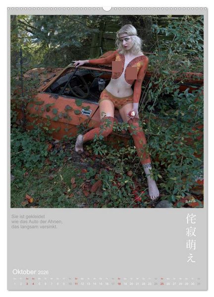 Produktbild: wabi sabi moe - hinrei&szlig;end vergammelt erotisch - Akt/Bodypainting (Wandkalender 2026 DIN A2 hoch), CALVENDO Monatskalender