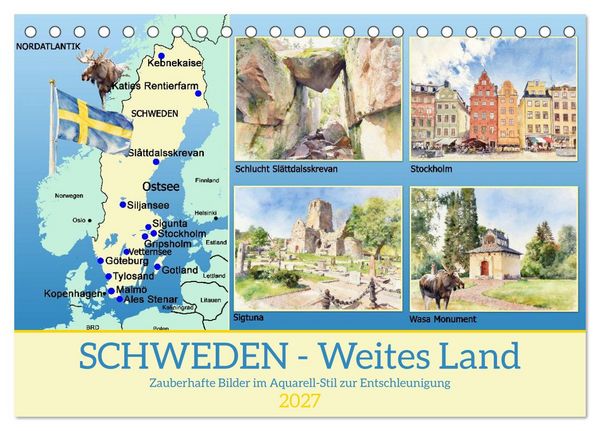 Produktbild: Schweden - Weites Land (Tischkalender 2027 DIN A5 quer), CALVENDO Monatskalender