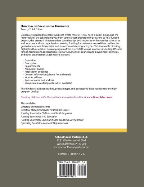 Produktbild: Directory of Grants in the Humanities