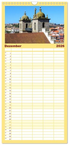 Produktbild: Familienplaner 2026 - St&auml;dtereise nach Porto mit 5 Spalten (Wandkalender, 21 x 45 cm) CALVENDO